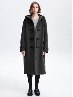 Fabrique Nara Hand-Finished Horn Button Coat in Wool Melton- S